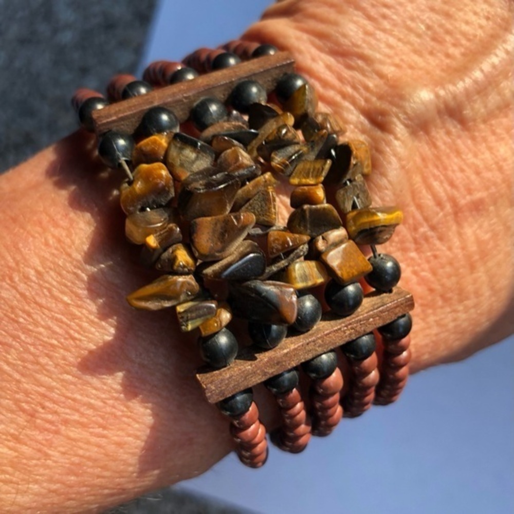 Victoria Leland Designs Brown and Black Beaded Bracelet